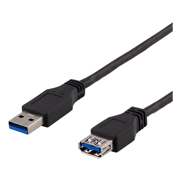 USB 3.2 Gen1 forlængerkabel 2m USBA han>USBA hun sort