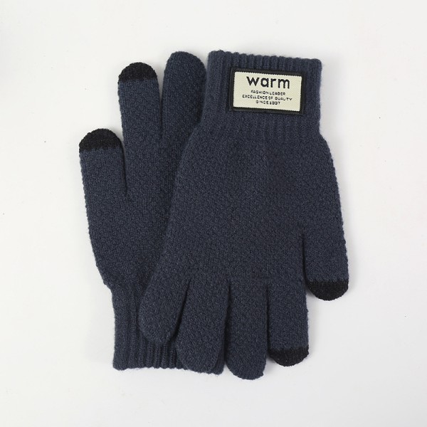 Handskar dam vinter sammet förtjockning kalltäta cykling pekskärm varma ull stickade handskar