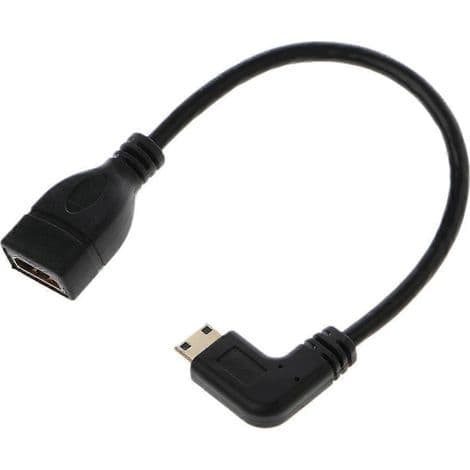 90° kaareva HDMI-kaapeli Mini USB -urosliittimellä