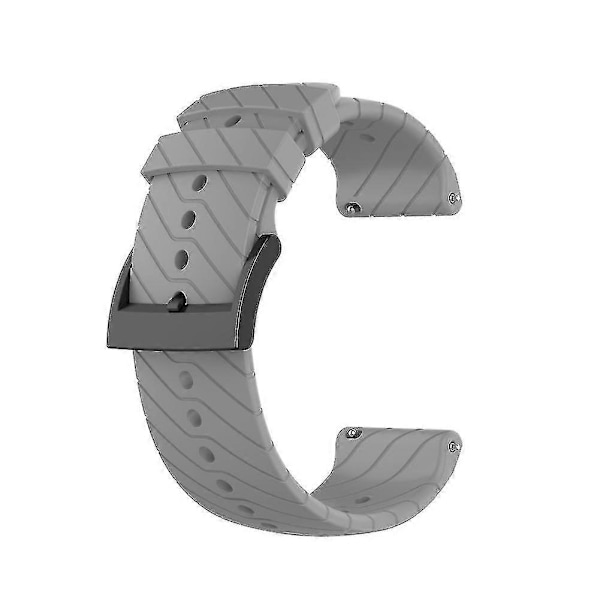 24mm Udskiftningssilikone Universal Urrem Smartwatch Rem Til Suunto 9 - FARVE: Grå