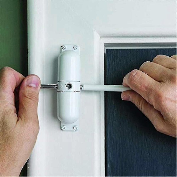 Justerbar Automatisk Fjäderdörrstängare i Vit Zink-Legering, 20-70 kg, Ytmonterad
