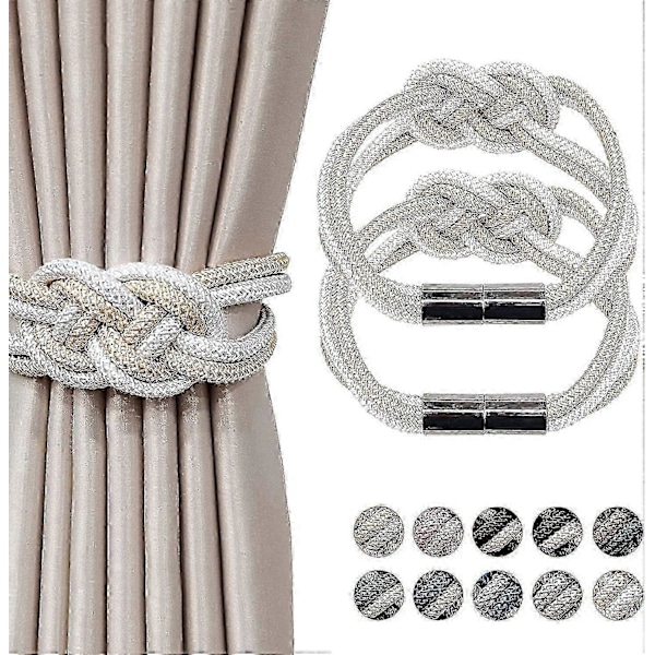 2 Stykker Magnetiske Gardinholdere - Ingen Boring Nødvendig, Premium Materiale