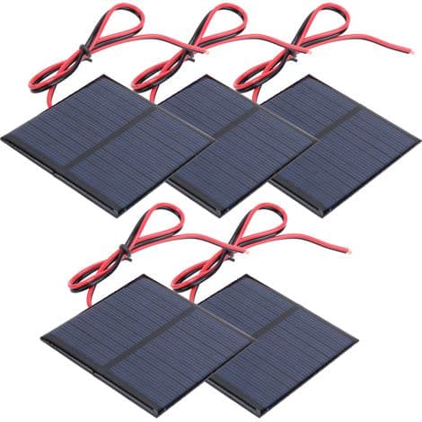 Poly-krystallinske solpaneler 5.5V 0.6W med 30 cm kabler til batterioplader