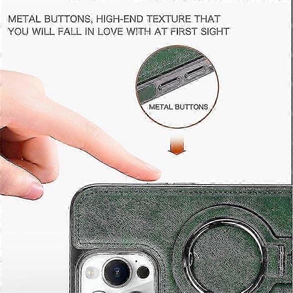 Lyxigt Läder Osynligt Ställ Telefonfodral För Iphone Case15/14/13 Pro Max