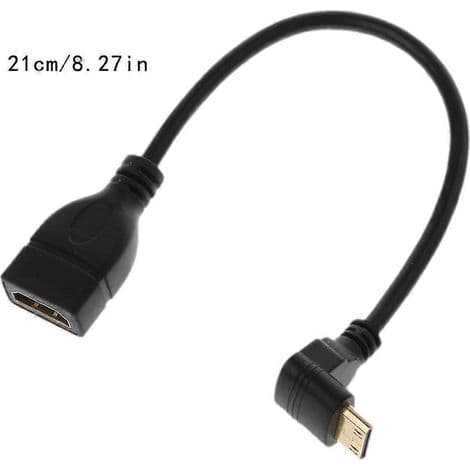 90° Buet HDMI-kabel med Mini USB Hanstik