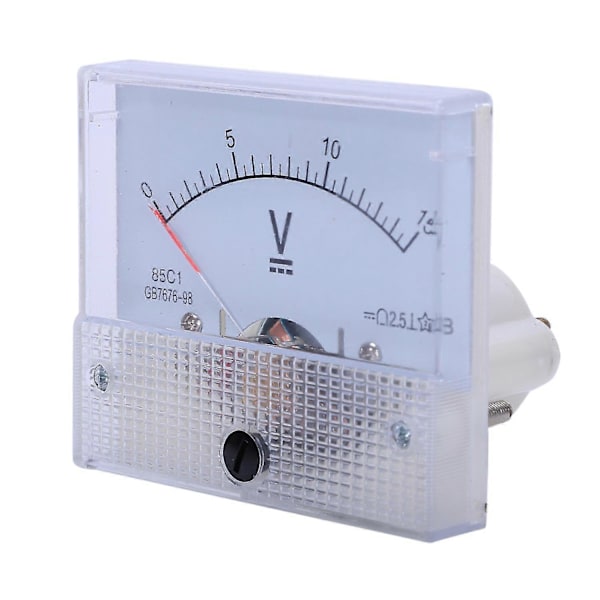 Højkvalitets 85c1 Finjusteringsskive Analog Volt Panel Meter Måler DC 0-15v