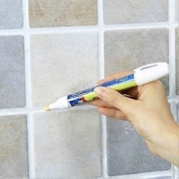 Caulking Creative Fuge og Fuge-Aide Flisemarkør Keramisk Fliseoverflade Reparationspen Hvid Reversibel Spids