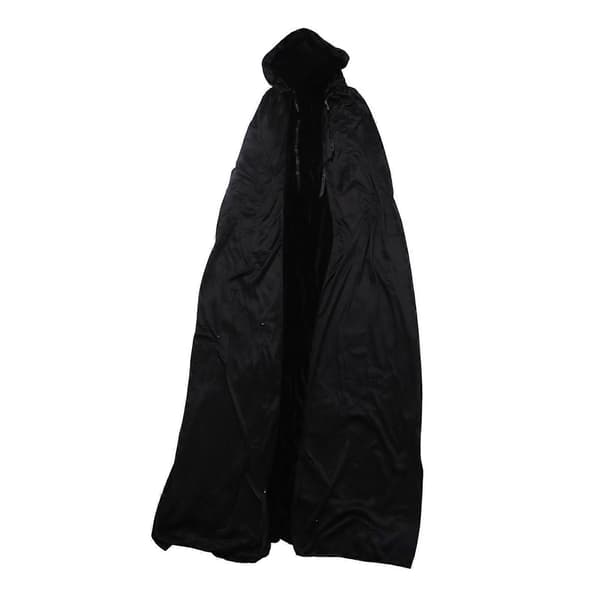 Hætte Cape Kappe Fløjl Cosplay Unisex Kostumer Kappe til Halloween Julefest Sort L YEMAA