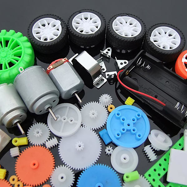 112-dels DC-motorkit, Elektrisk Minmotor med Plastväxlar, Motorfäste, Axel, Propeller för DIY-Vetenskapsprojekt