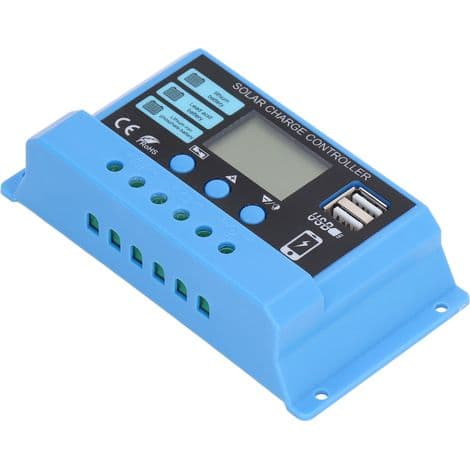 10A PWM Solarladeregulator med USB-porter for batterier og paneler