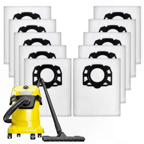 Dammsugarpåsar Kompatibla med Kärcher WD2 Plus, WD3, WD3 Battery, 10-pack, Vit