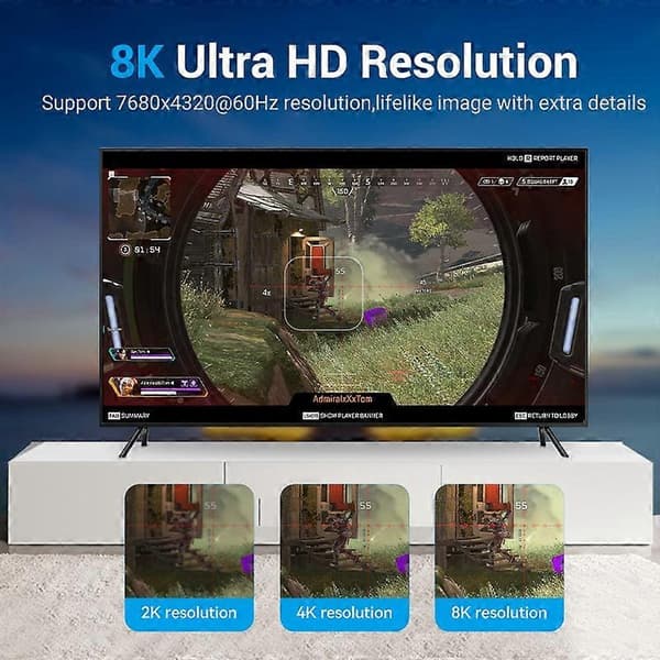 Typ A VENTION HCDBF HCD-serien 5m 8K DP1.4 Kabel Hane till Hane HD DisplayPort-kabel för Freesync