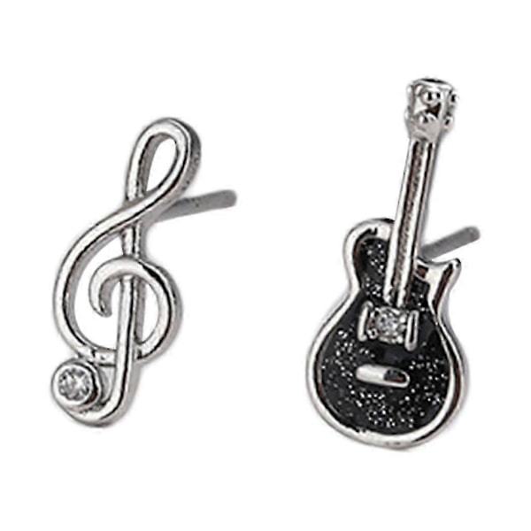 Lätta Musiknot Örhängen Asymmetri Cubic Zirconia Gitarr Örhängen