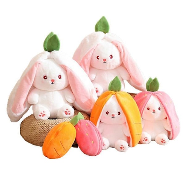 Bunny Plussjdyr Kawaii Gulrot Jordbær Forvandles Til Kanin Dyr Farge: 25cm Dukke