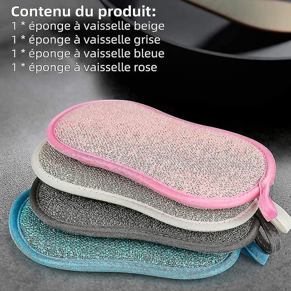Sett med 8 Oppvasksvamper Vaskbare Antibakterielle Mikrofiber Gjenbrukbare Skuresvamper