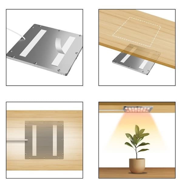 Dual-Head LED Grow Light Ceiling Fixture - Full Spectrum with Timer, Compatible with Flower Stands and Potted Plants