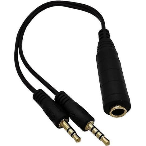 6,35 mm til 3,5 mm Jack-adapter, 1/4 tomme stereo konverteringskabel til hovedtelefoner