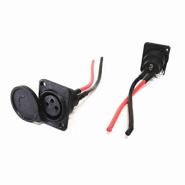 Batteriladerport 3-pinners inline-kontakt Jack Socket for Scooter E-rullestol Hode Rund Tre-hulls Ladeport Utgave C