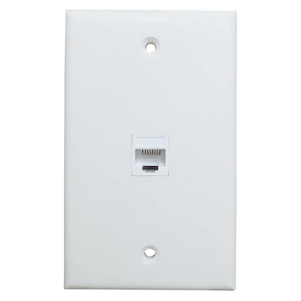 1-pakke 1-ports Ethernet veggplate, Jack veggplate med RJ45 hunn til hunn inline koblingsinnsats