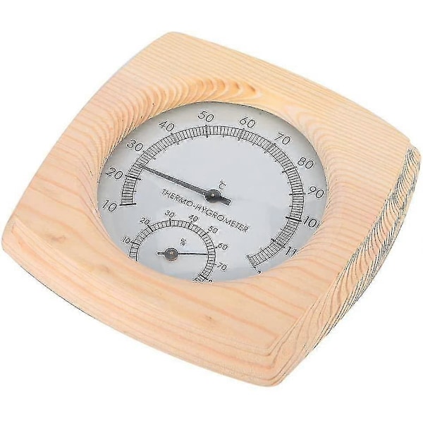2-i-1 Bastutermometer Hygrometer i Rostfritt Stål Thermo-hygrometer-