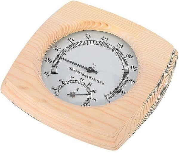 2-i-1 Sauna Termometer Hygrometer i Rustfrit Stål - Termo-hygrometer