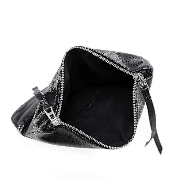 Damväska Läder Messenger Bag Dam Axelväska Med Dragkedja Vinge Strass