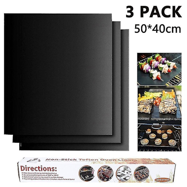 3pcs Grill Mat Bbq Grill Mats Non Stick Reusable Grilling Mats