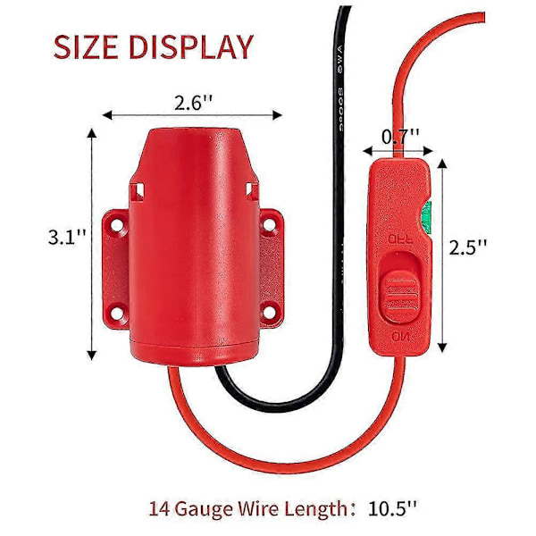 Power Wheel Adapter För 12V M12 Batteriadapter Batterikonverteringskit Med Strömbrytare Säkring & Kabelanslutning