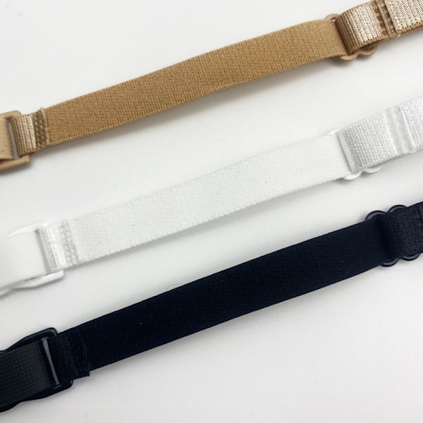 Justerbara bh-band 3-pack Hudfärg svart vit
