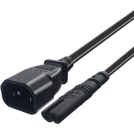 C14 til C7 han-hun strømkabel, PVC-adapter til soveværelse