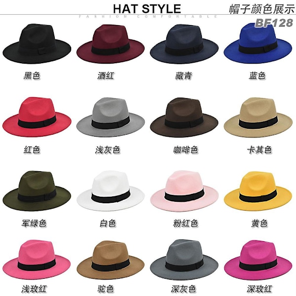 Ny Ullhatt Jazzhatt Retro Svart Ull Jazzhatt Flatt Skygge Stor Skyggehatt