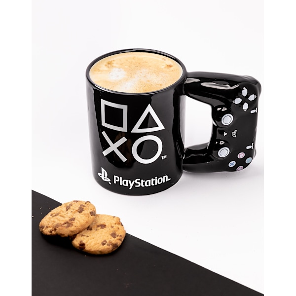 PlayStation Unisex 3D Kahva Muki Musta Peliohjain - Yksi Koko