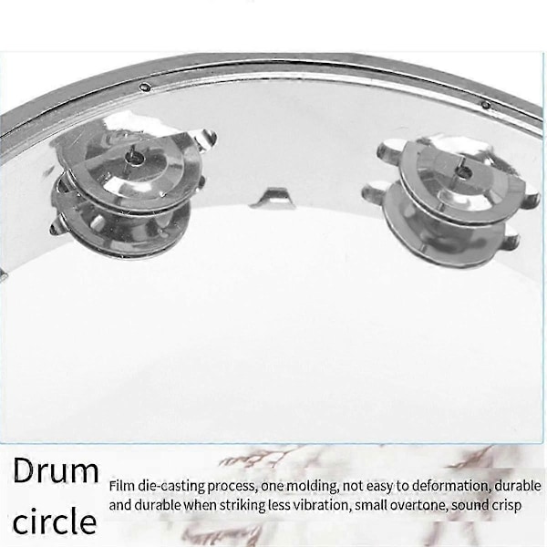 Tamburiner för vuxna 10 tum Självjusterande handskakande klocktrumma Dubbelrad Handpercussion Dr bs