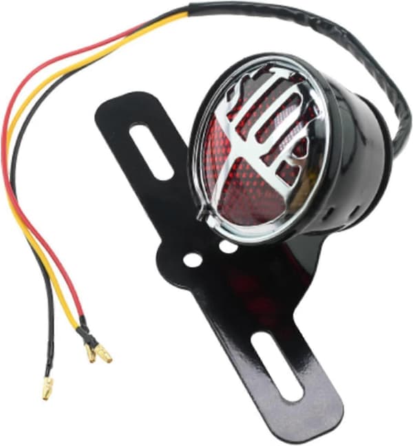 Retro Baglygte Bremse Baglygte Nummerplade Baglygteholder Chopper Bremse Stoplys Sort
