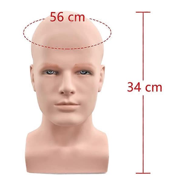 Mannequin hode for menn, profesjonelt mannequinhode (matt svart)