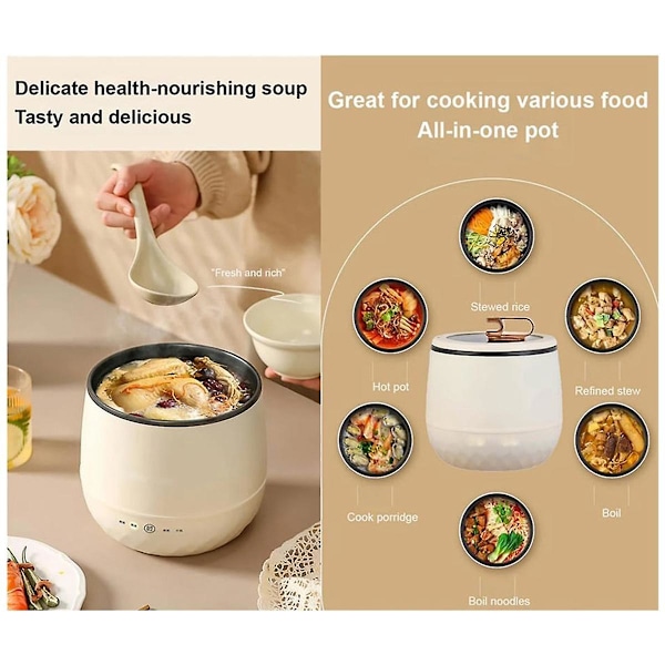 Smart Mini Risgryta, Multifunktionell Kokare, Mini Hot Pot Risgryta, Bärbar Mini Risgryta, Ljusgrön