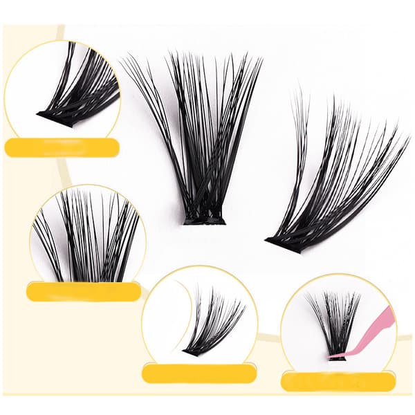False Eyelash Set (240 Clusters) - Natural Look, Reusable, DIY Application Model 2