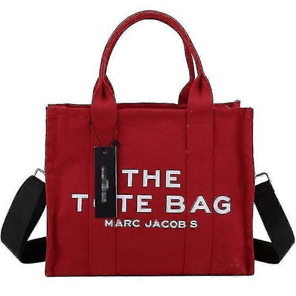 Dam Handväska Designer Laptop Tote Väska Canvas Messenger Axelremsväska - FÄRG: Röd