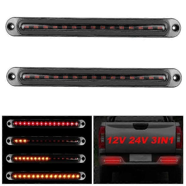 2 stk - 30LED Tilhenger Baklys Rød og Gul Spotlight E4 Bil Baklys 12-24V