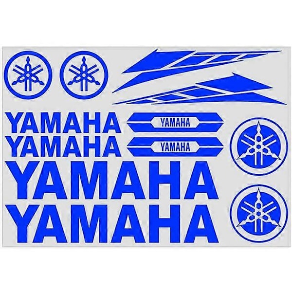 För YAMAHA Motorcykelklistermärke Logotyp Tank Dekal Kit Fordon Wraps - FÄRG: Blå