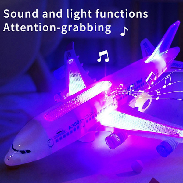 Universaali Lentokone Matkustajakone Musiikilla Valaistulla Leikkikalulla Airbus-Malli Lasten Leikkikalulentokone Malli Koottava Leikkikalu