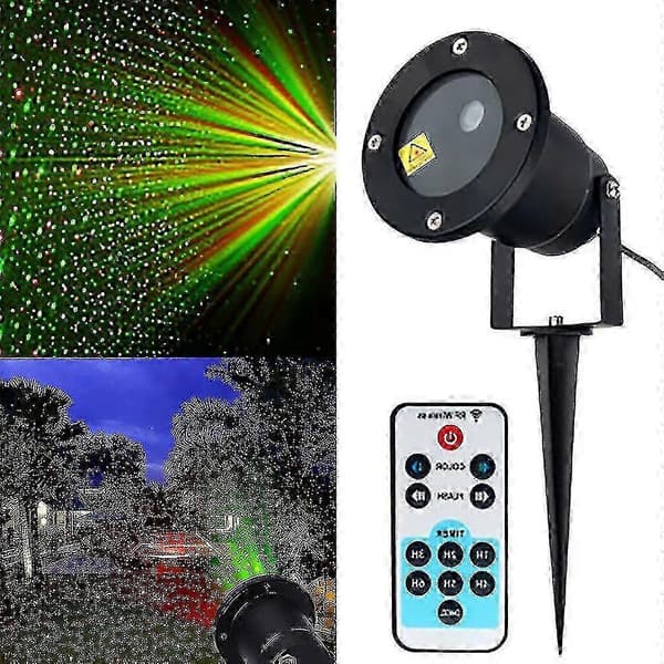 Utendørs laserprojektorlys, rødt og grønt laserlys, hagelys