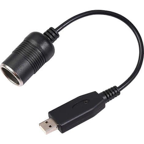 12V sigarettenner hunn-adapterkabel til USB-port, bilpluggomformer for tilbehørslader.