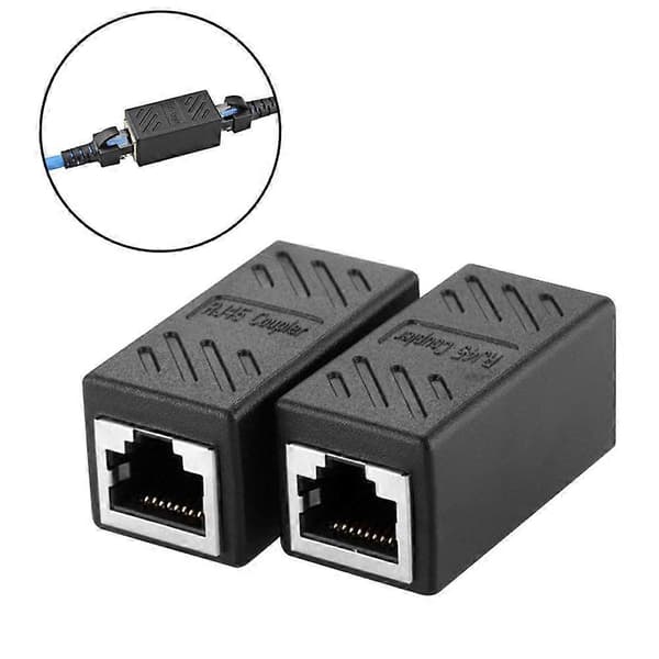 2 kpl RJ45 Naarasliitin Cat5/Cat6 LAN Ethernet-kaapelin jatkoadapteri