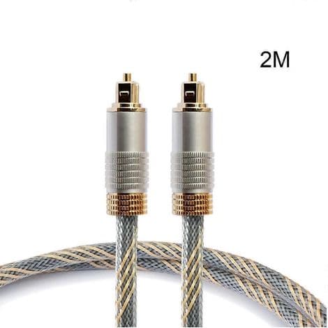Fiberoptisk kabel för soundbars, hemmabiosystem, TV-apparater och spelare - Längd 2 meter