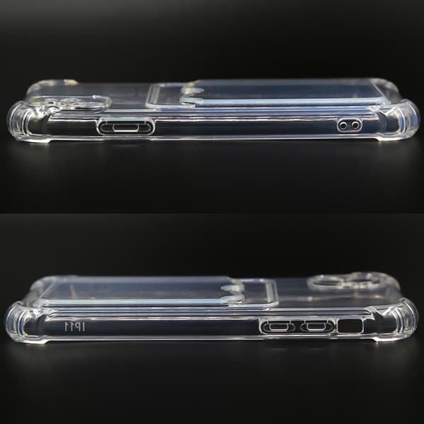 iPhone 11 -kuori korttipidikkeellä, läpinäkyvä TPU
