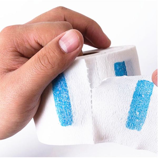 5-pack engångspapper med stretchig hals för frisörtillbehör Vit