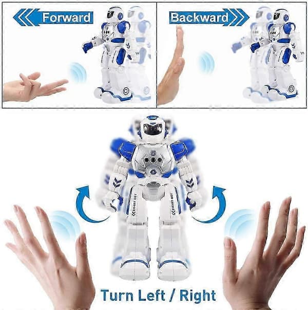 Intelligent Programmerbart Legetøj til Unge Opdagelsesrejsende, Talende og Dansende Robot med Gestussensor, Lærerige Historier og Vanelære for Engagerende Leg