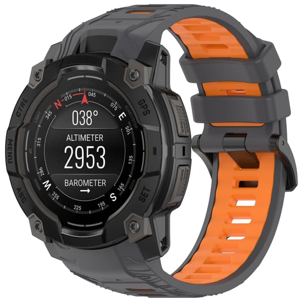 Garmin Instinct 3 tofarget silikonrem oransje modell 2