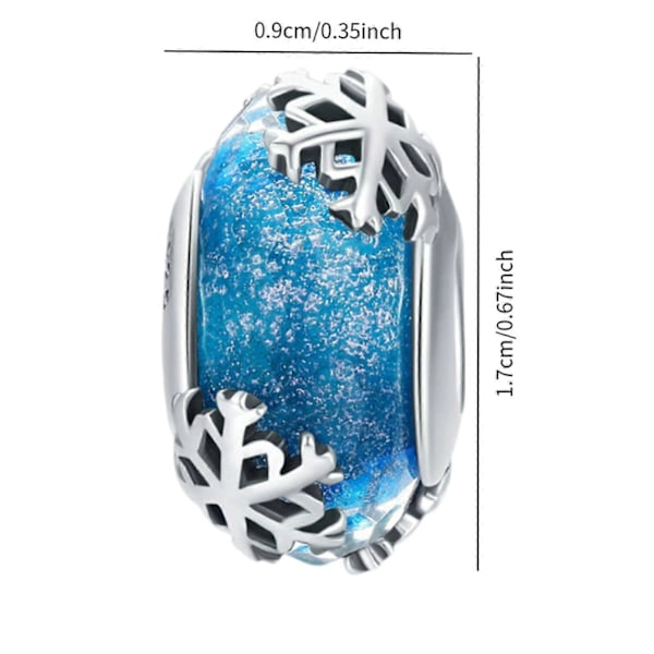 Distanspärla för Kvinnor Lös Pärla Snöflinga Berlock för Armband Halsband DIY